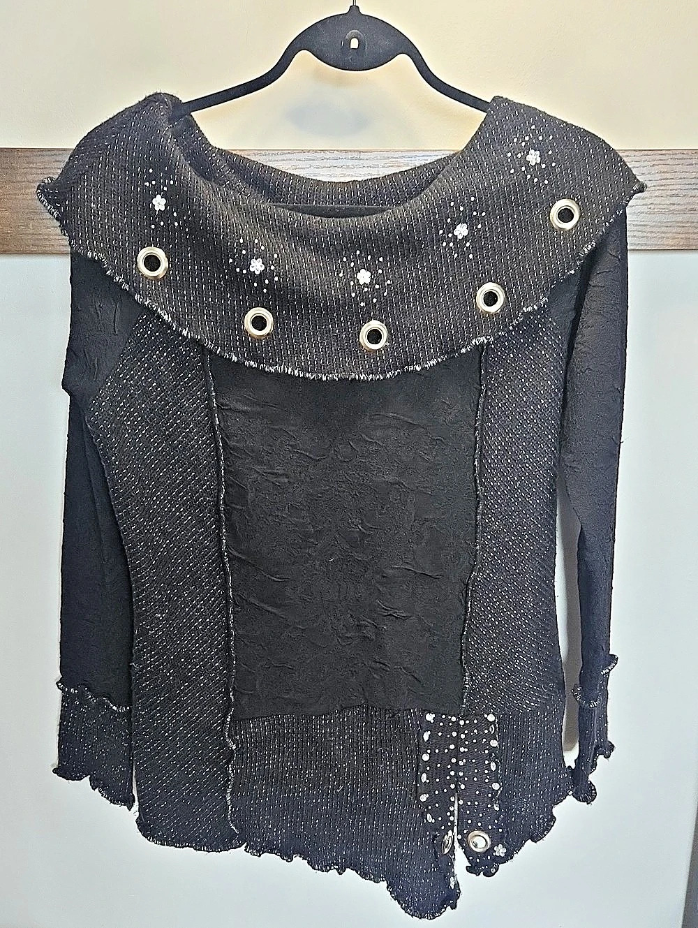 Black Embellished Long Sleeve Tunic